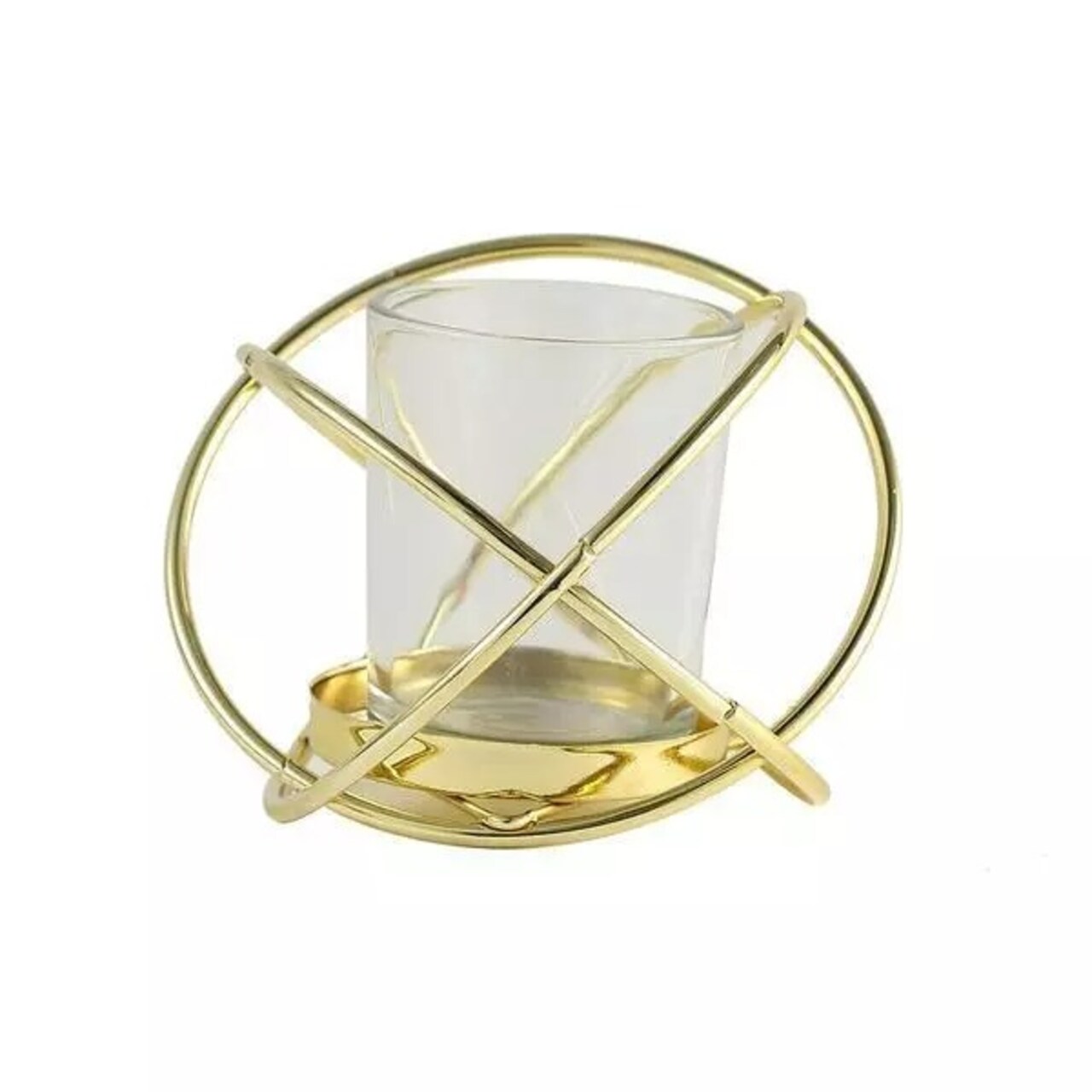 3 Gold 3" Geometric Metal Votive Candle Holders Flower Vases Party Home Supplies